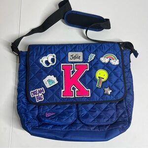 Justice Quilted Patch Messenger Bag Blue Initial Y NWOT Blue